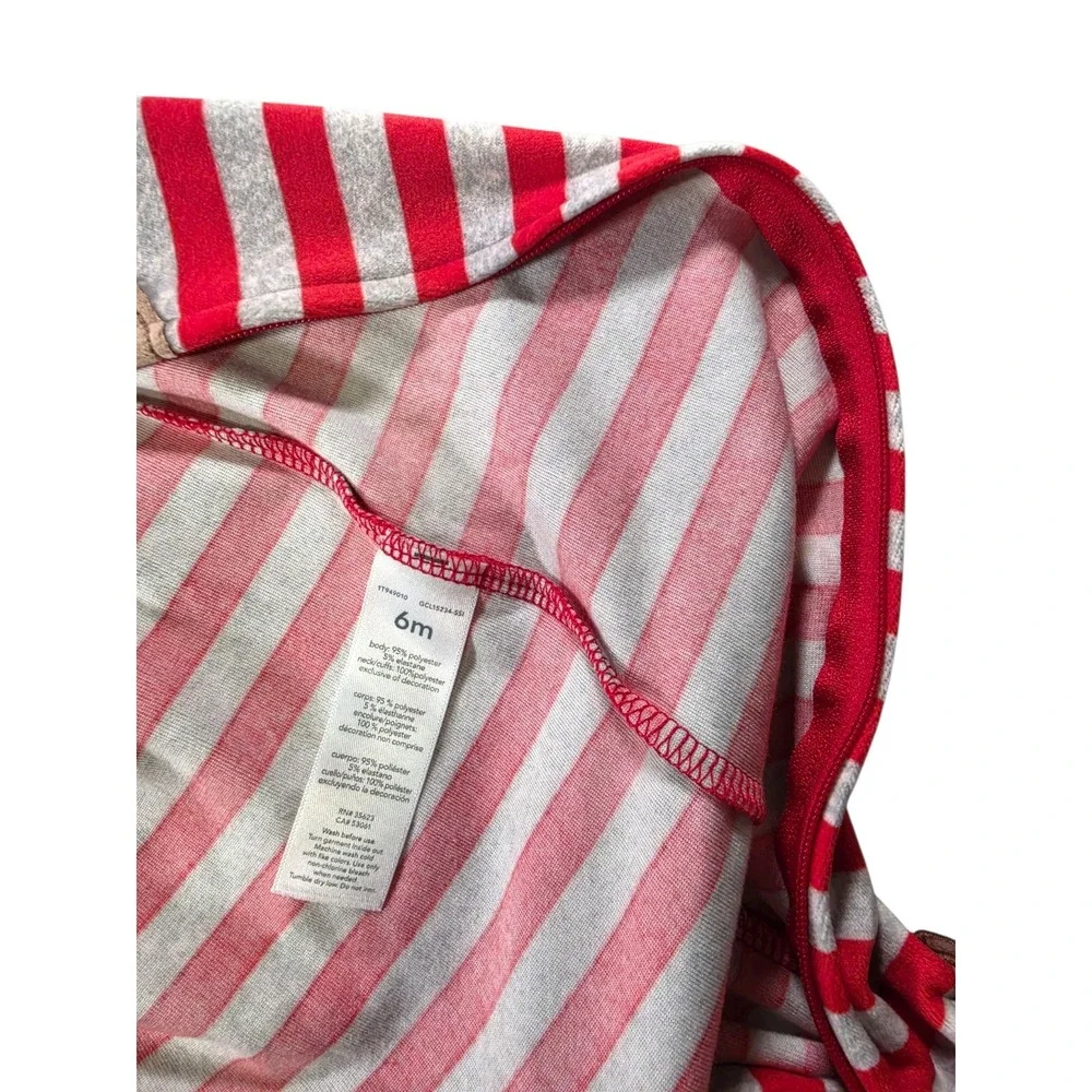 Carter's Just One You Baby Reindeer Striped Fleece Footed Pajama Sz 6M NWT